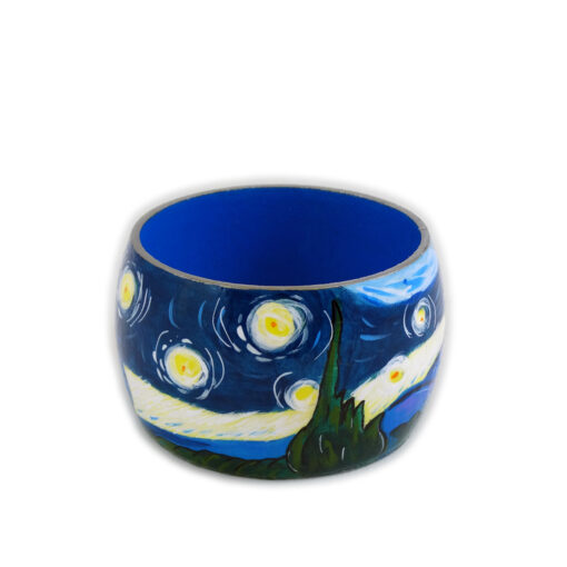 Bracciale dipinto a mano – Notte stellata di Van Gogh