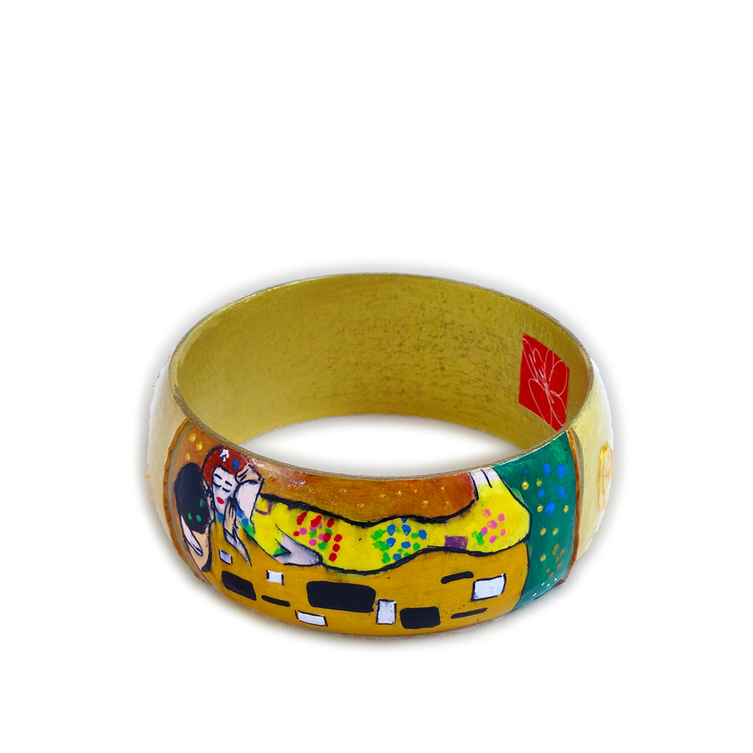 Hand-painted bracelet - The Kiss by Klimt