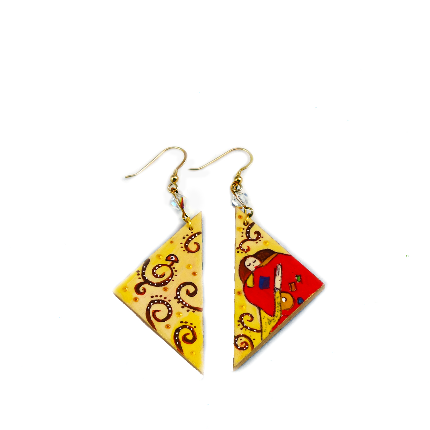 Hand Painted Earrings The Embrace By Klimt