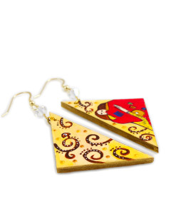 Hand-painted earrings - The embrace by Klimt
