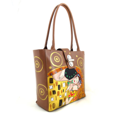 Borsa dipinta a mano – Il bacio di Klimt 2