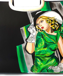 Borsa dipinta a mano – Ragazza in verde di De Lempicka