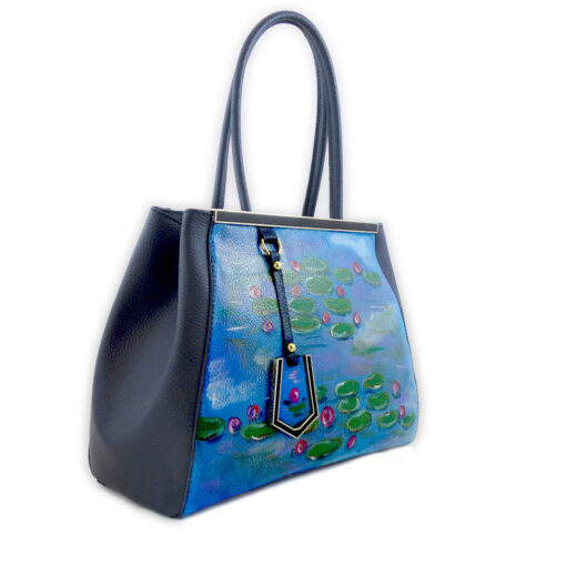 Borsa dipinta a mano – Le ninfee di Monet