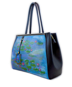 Borsa dipinta a mano – Le ninfee di Monet