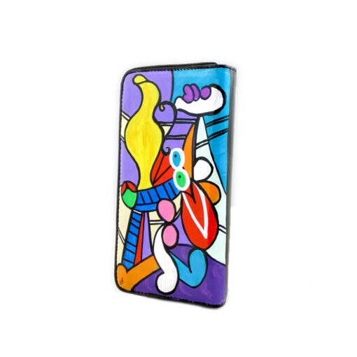 Portafoglio dipinto a mano – Nudo con natura morta di Picasso