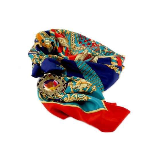 Foulard gioiello dipinto a mano – Angiolino musicante di Rosso Fiorentino