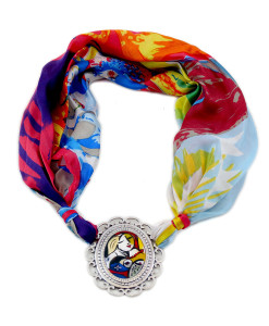 Foulard gioiello dipinto a mano - Donna che legge di Picasso