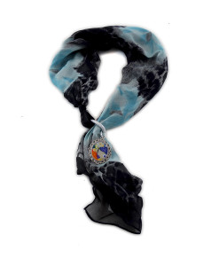 Foulard gioiello dipinto a mano - Serpenti d’acqua di Klimt