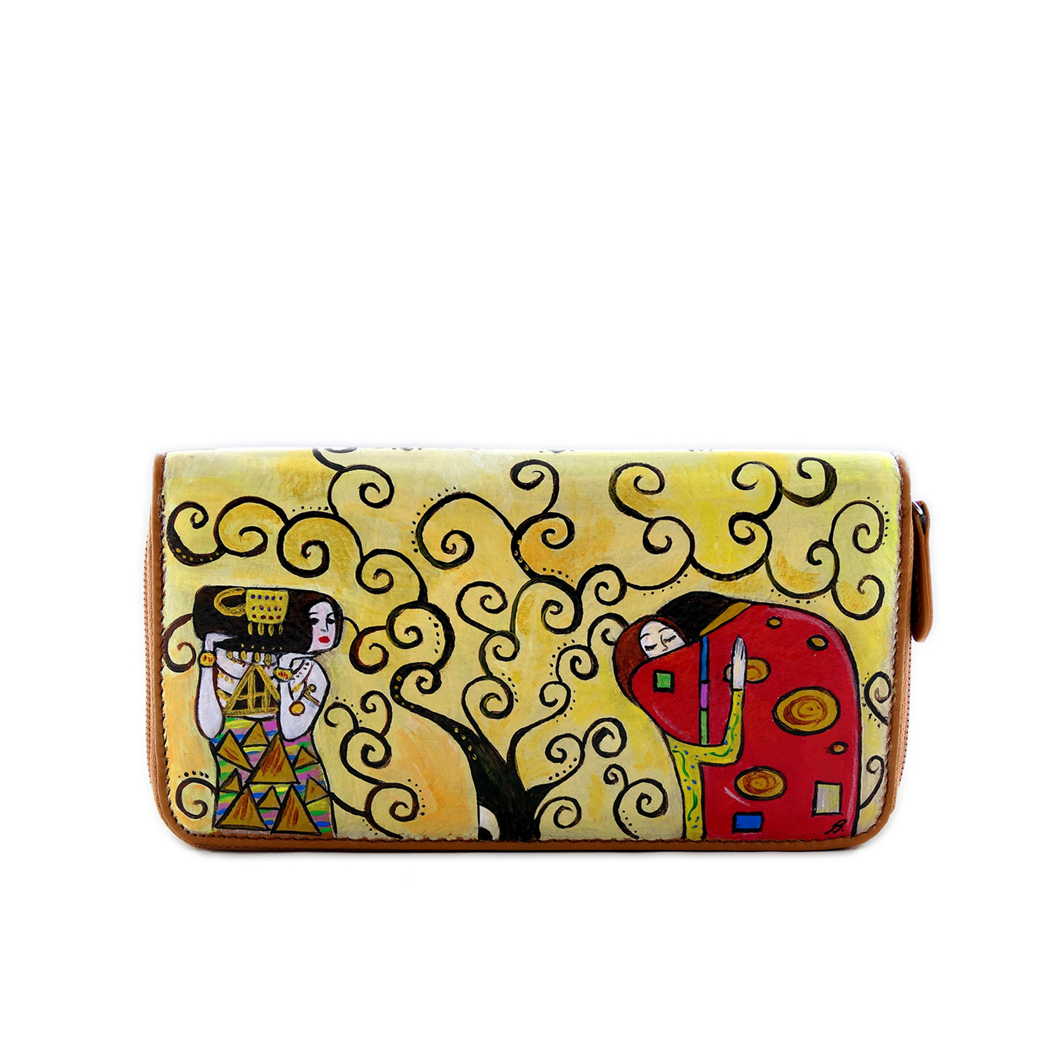 Hand painted wallet - The Tree of Life by Klimt
