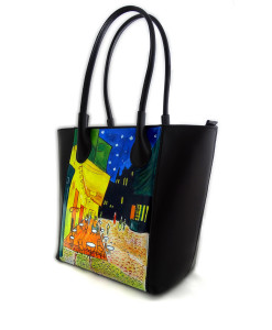 Borsa dipinta a mano – Caffè di notte di Van Gogh