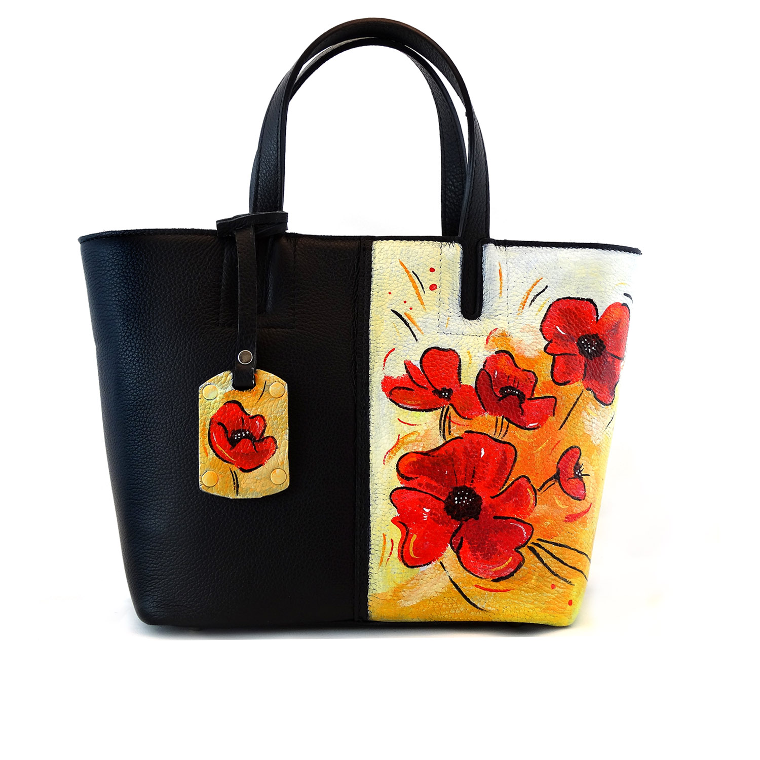 Hand painted bag - Poppies