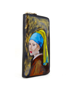 Portafoglio dipinto a mano – Ragazza con l’orecchino di perla di Vermeer