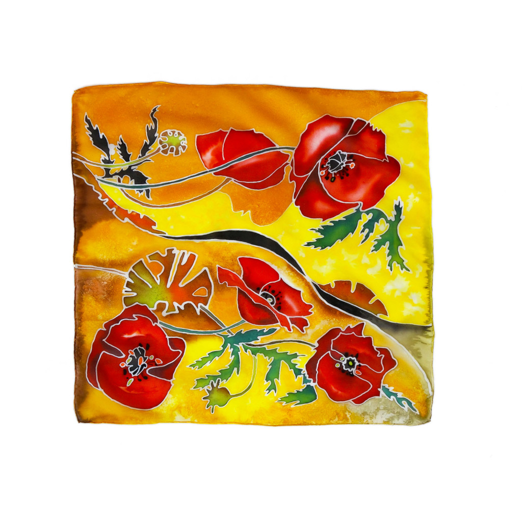 Foulard unisex in seta dipinta a mano Desert blues