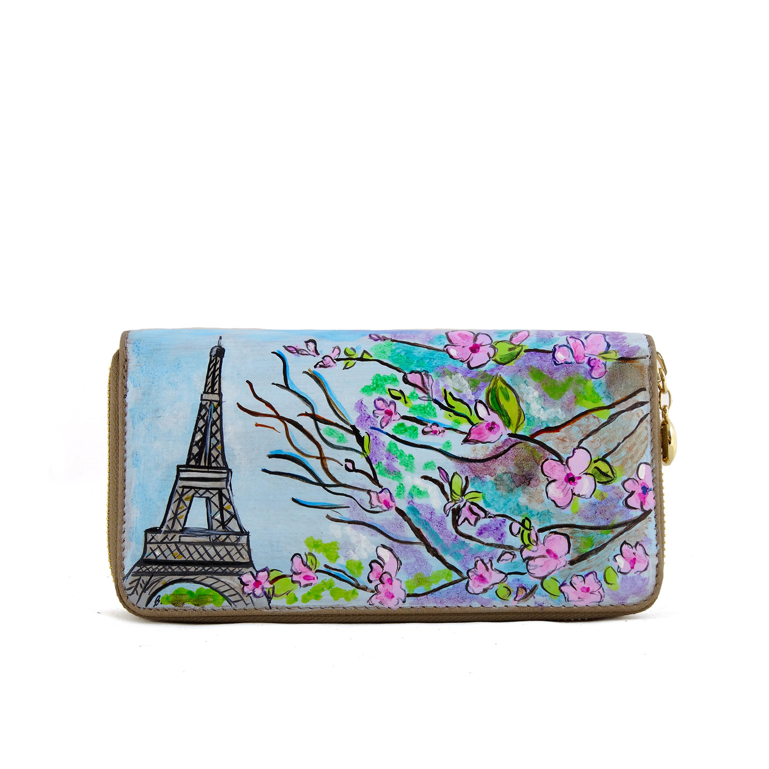 Hand painted wallet - Blossom Paris