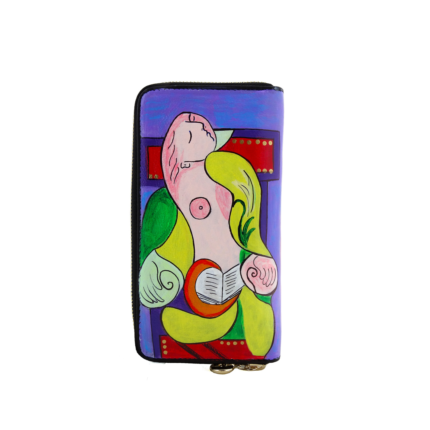 Hand painted wallet - Reading Marie Therese by Picasso