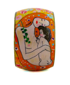 Hand-painted bangle - Mother and child Klimt