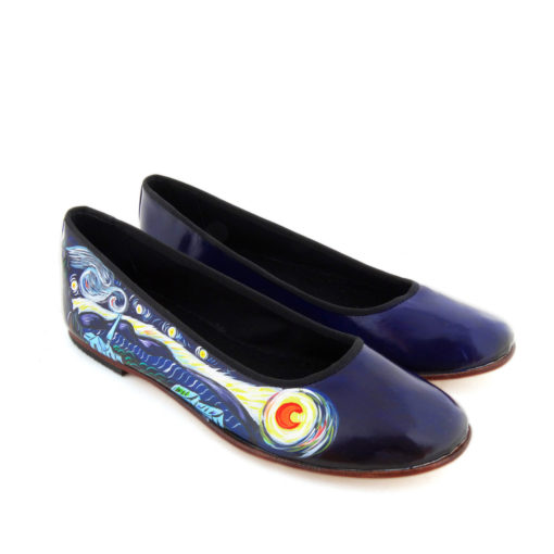 Scarpe ballerine dipinte a mano – La notte stellata