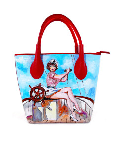 Hand-painted bag - Sailor girl