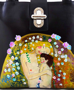 Handpainted bag - Mother and child by Klimt