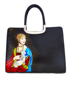 Hand-painted bag - Lady with an Ermine by Leonardo