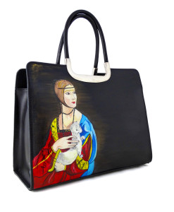 Hand-painted bag - Lady with an Ermine by Leonardo