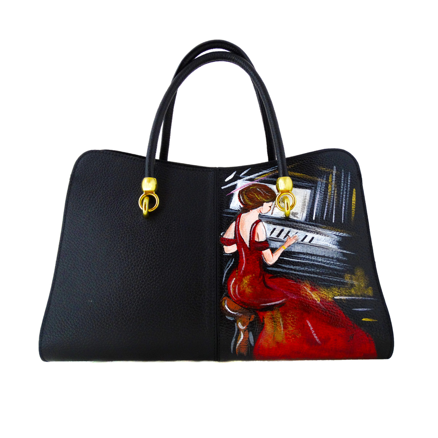 Hand-painted bag - Woman in Red by Boldini