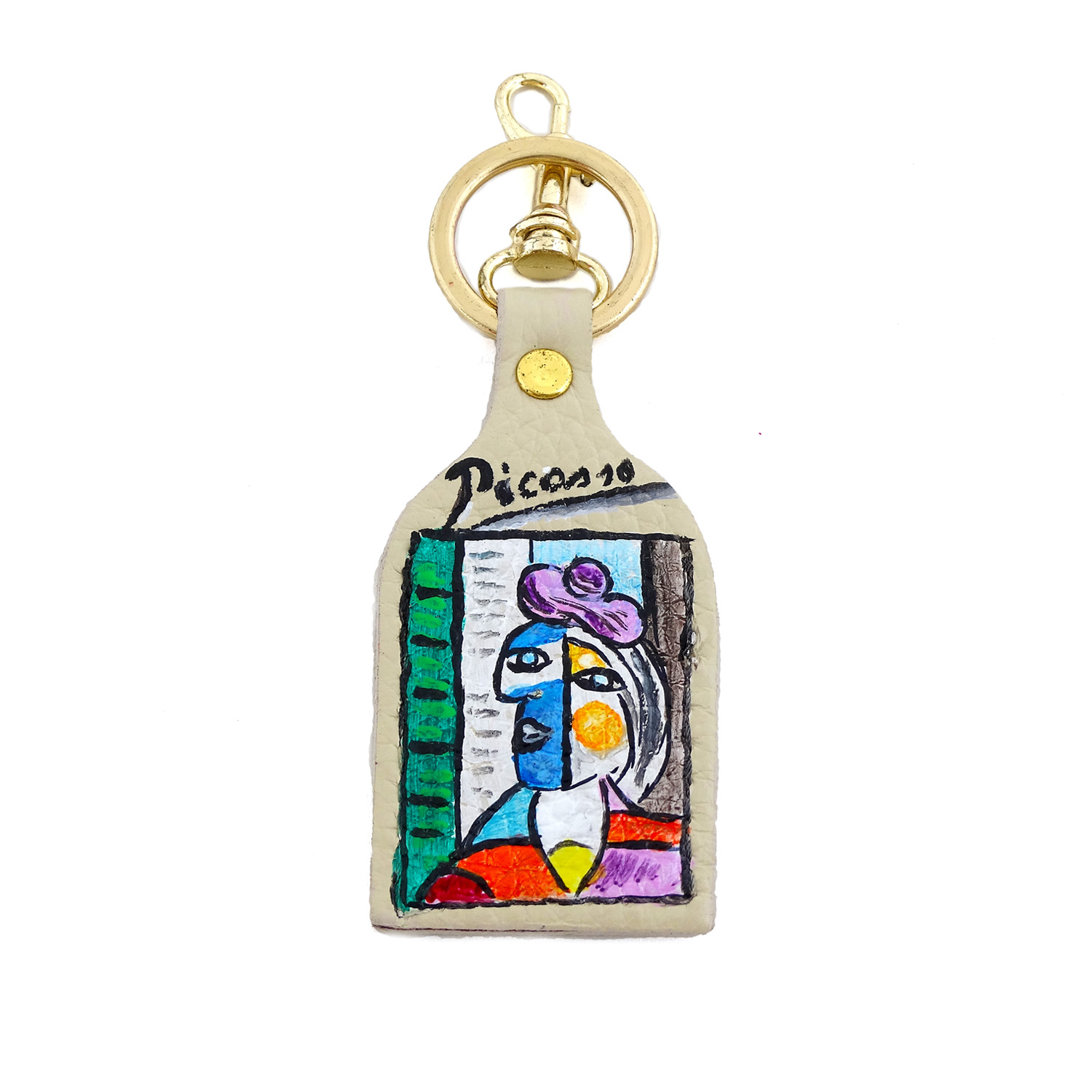 Hand painted keychain - Woman sitting in front of the window by Picasso