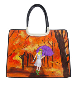 Hand-painted bag - Autumn colors