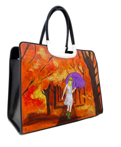 Hand-painted bag - Autumn colors