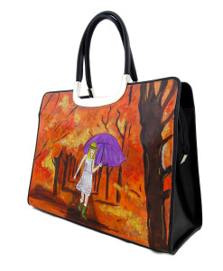Hand-painted bag - Autumn colors