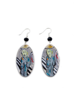 Hand painted earrings - The Scream by Munch