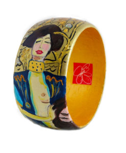 Hand-painted bangle - Judith by Klimt