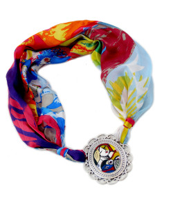 Foulard gioiello dipinto a mano - Donna che legge di Picasso