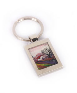 Hand painted keychain - Road to Borre by Munch