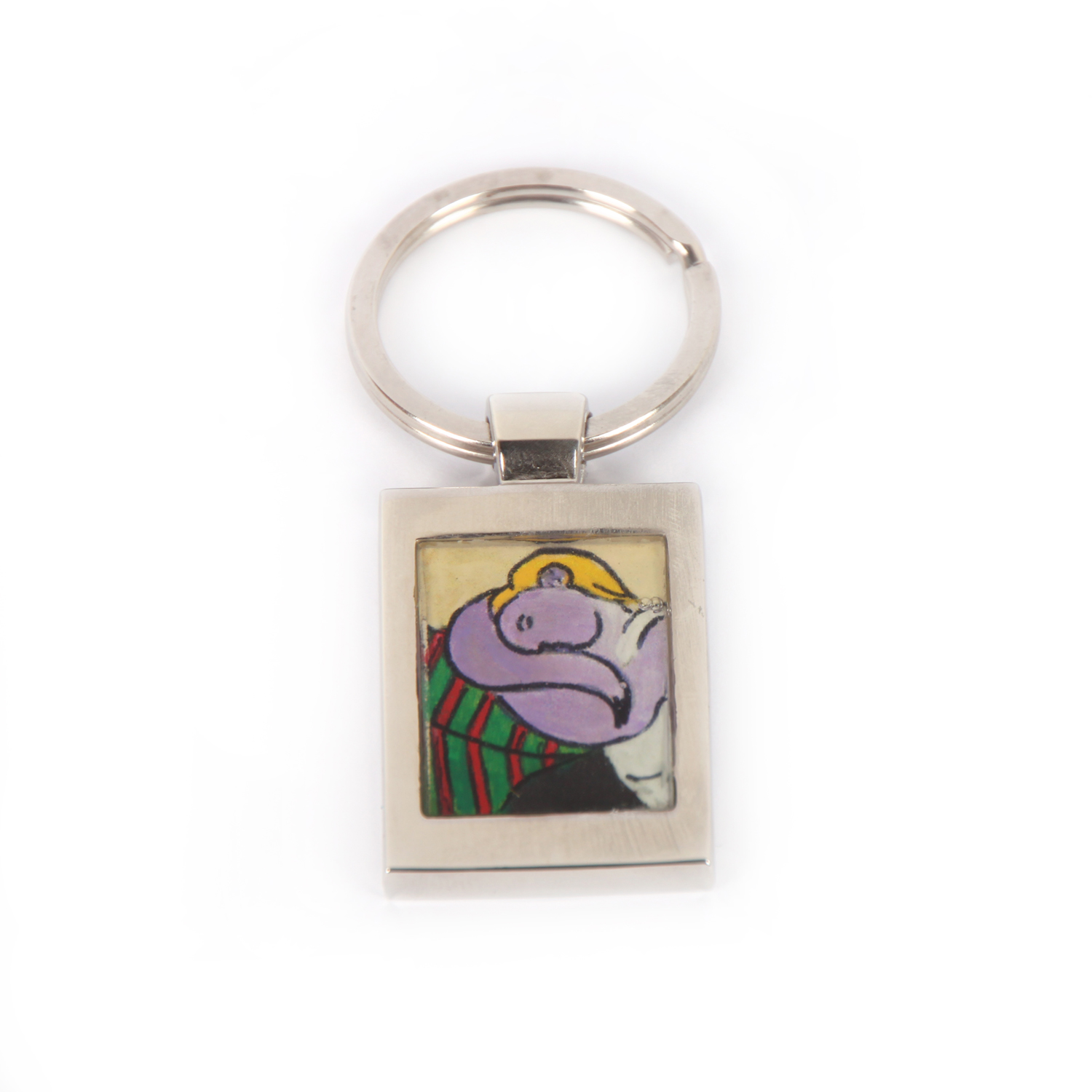 Hand painted keychain - Woman with yellow hair by Picasso