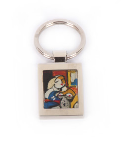 Hand painted keychain - Woman Reading by Picasso
