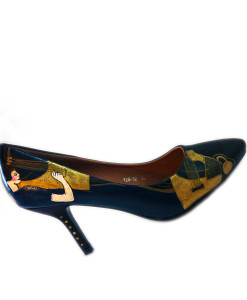 Scarpe décolletés dipinte a mano - La musica di Klimt