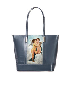 Handpainted bag - Love and Psyche children by Bouguereau