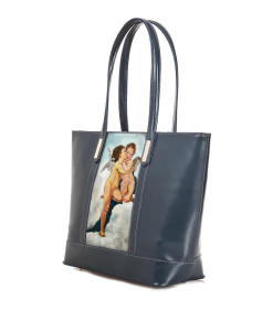 Handpainted bag - Love and Psyche children by Bouguereau