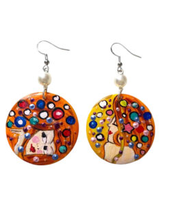 Orecchini dipinti a mano – Bisce d’acqua di Klimt