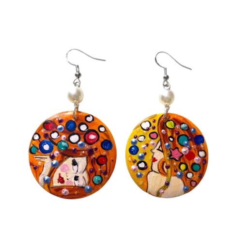 Orecchini dipinti a mano – Bisce d’acqua di Klimt