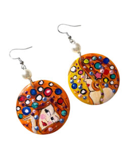 Orecchini dipinti a mano – Bisce d’acqua di Klimt