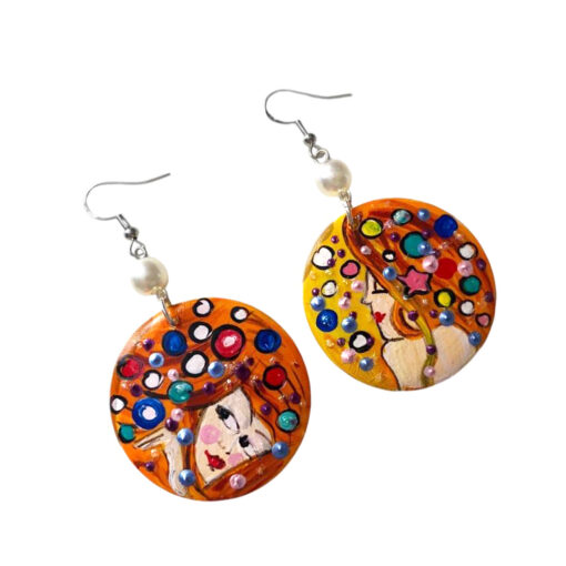 Orecchini dipinti a mano – Bisce d’acqua di Klimt