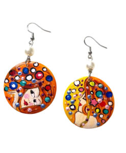 Orecchini dipinti a mano – Bisce d’acqua di Klimt