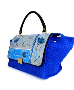 Hand painted bag - Blue Moments