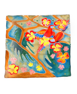 Foulard in seta dipinto a mano – Tropicana