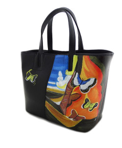 Hand painted bag - Landscape with butterflies by Dali