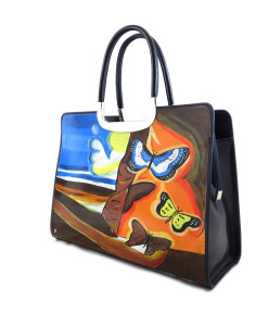 Handpainted bag - Landscape with butterflies by Dali