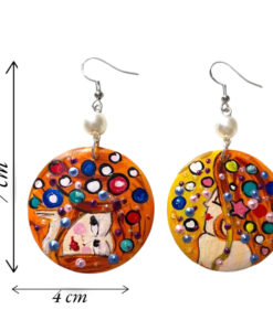 Orecchini dipinti a mano – Bisce d’acqua di Klimt