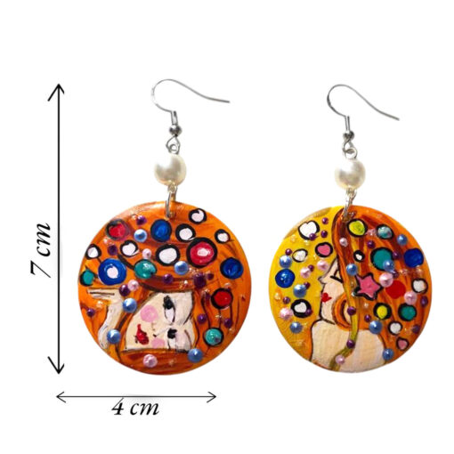 Orecchini dipinti a mano – Bisce d’acqua di Klimt